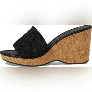 NEW Donald Pliner Fortune Wedge Sandal ~ Black ~ 9.5! NEW IN BOX!